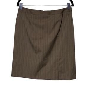 Evan Picone Women's Brown & Red Black Striped Stretch Pencil Skirt Size 6